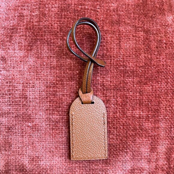 LOUIS VUITTON Cognac LV Logo Luggage Tag - Picture 5 of 6